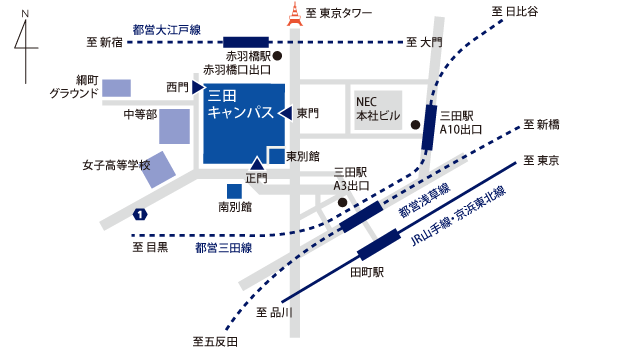三田キャンパス　交通アクセス